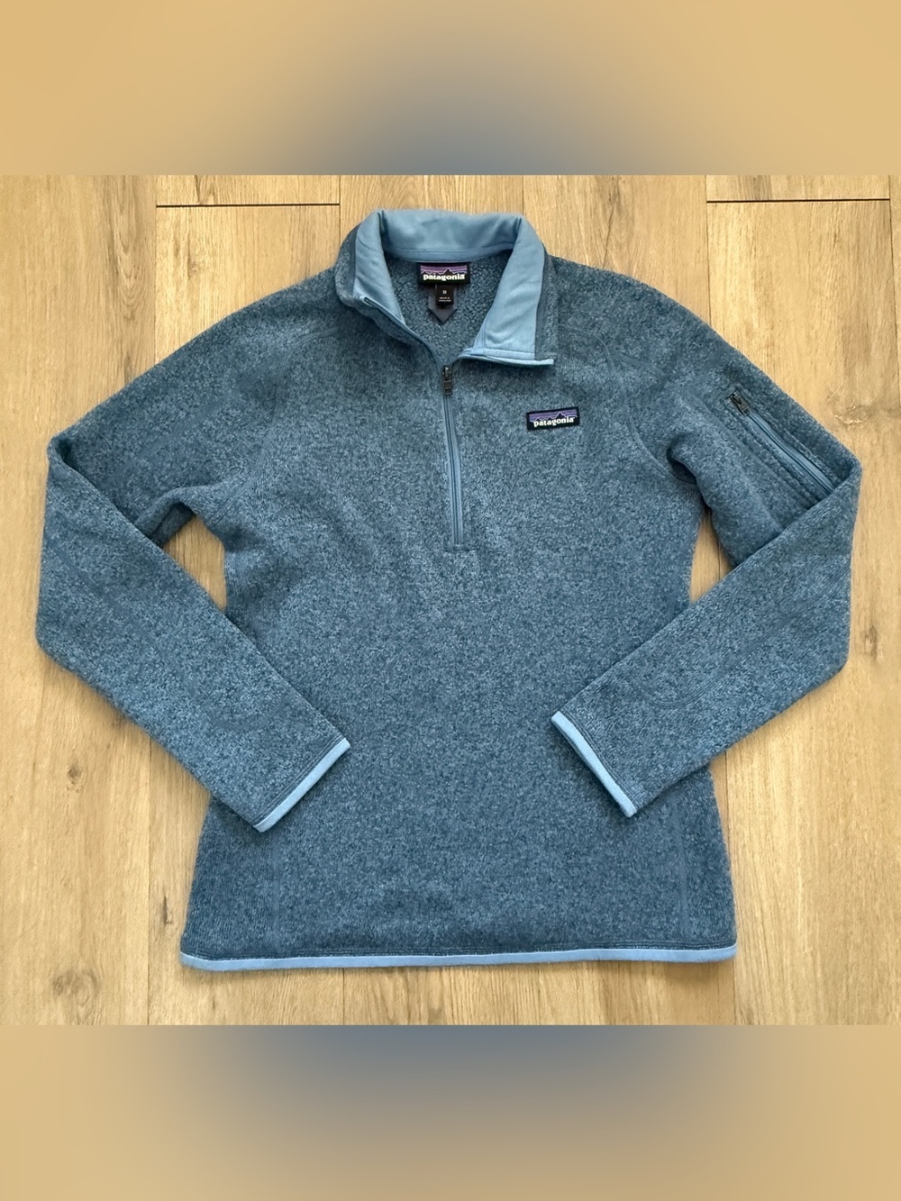 Patagonia Women's Blue Better Sweater 1/4 Zip Heathered Fleece Pullover Sz Med